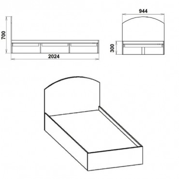Кровать 90 Компанит
